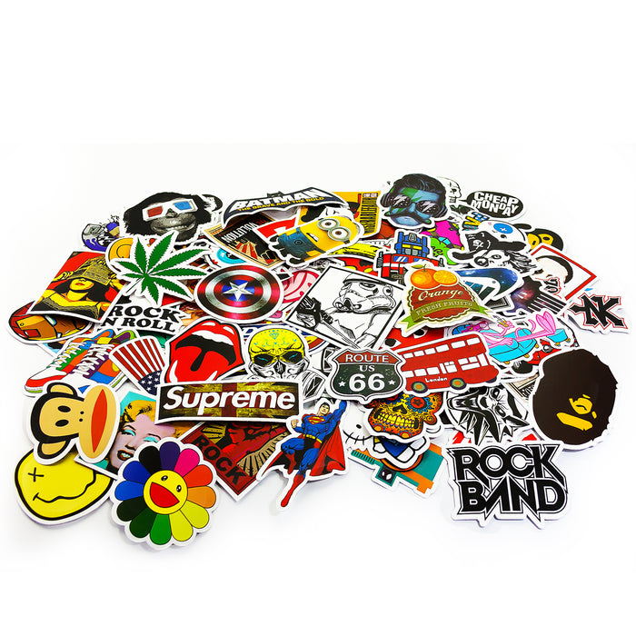100 Stück Graffiti Sticker Vinyl Aufkleber Reisen Skateboard Snowboard Laptop
