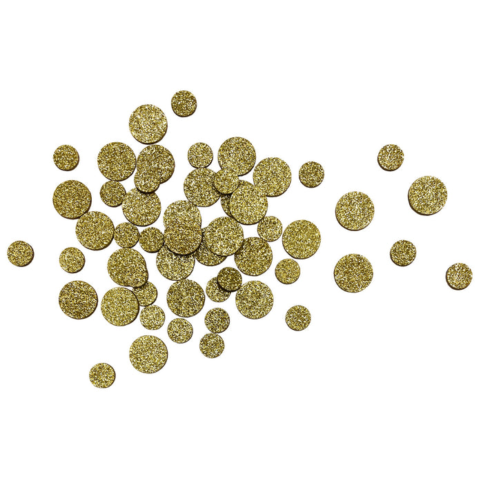 Holz Konfetti Rund Streudeko Tisch Deko für Silvester Weihnachten Geburtstag Fasching Motto Party - gold