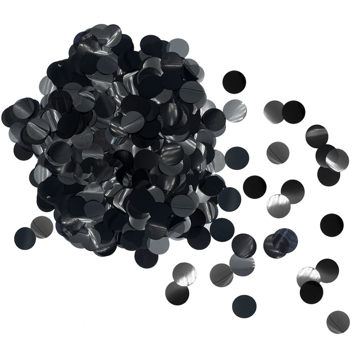 Konfetti schwarz grau rund glänzend Tisch Deko für Halloween Geburtstag Silvester Feier Jubiläum Streu Deko