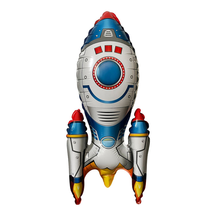 3D Folienballon Rakete für Jungen und Mädchen als Deko zum Kindergeburtstag Motto Party Hängedeko