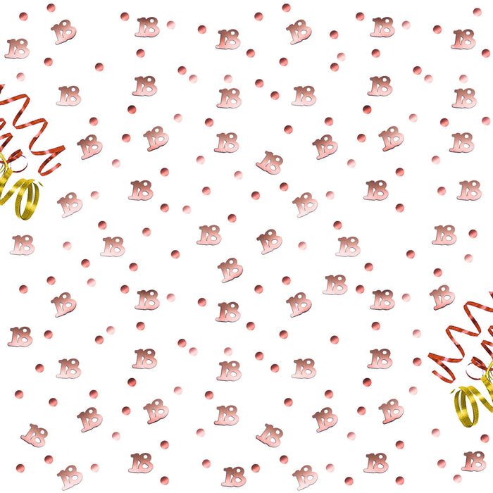 Konfetti 18. Geburtstag Jubiläum über 2500 Stück Zahl 18 + Punkte Tisch Deko Streudeko - roségold