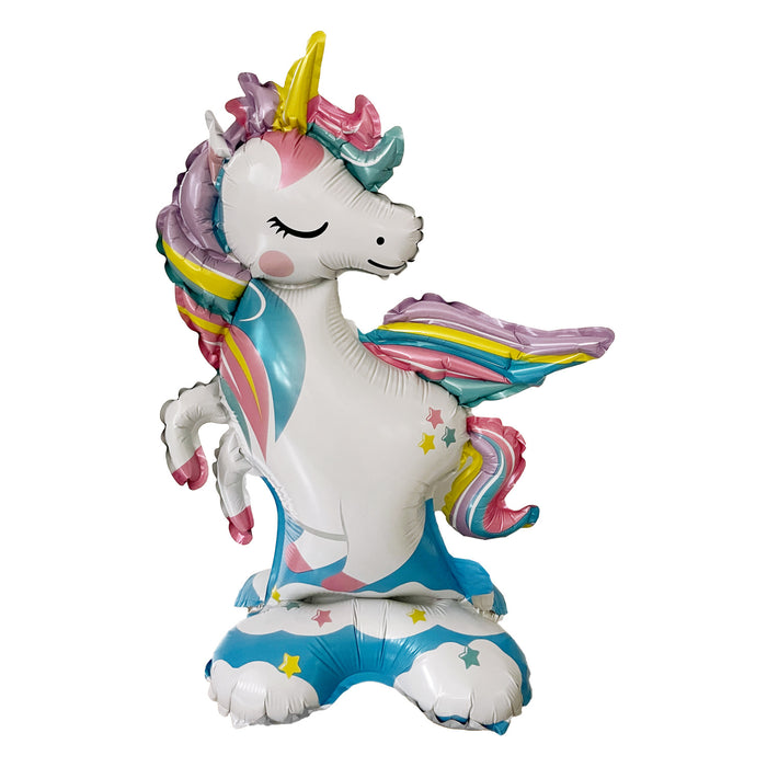 3D Folienballon Einhorn stehend für Mädchen zum Kindergeburtstag Deko Motto Party