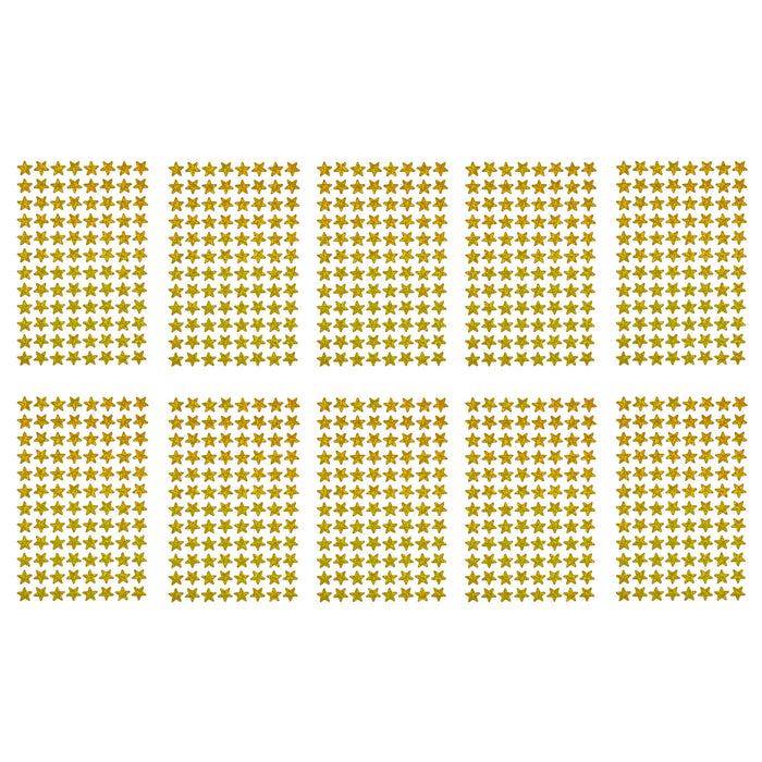 960x Sterne Sticker Stern Aufkleber Holo Effekt glitzernd zum Basteln Scrapbooking Dekoration - gold