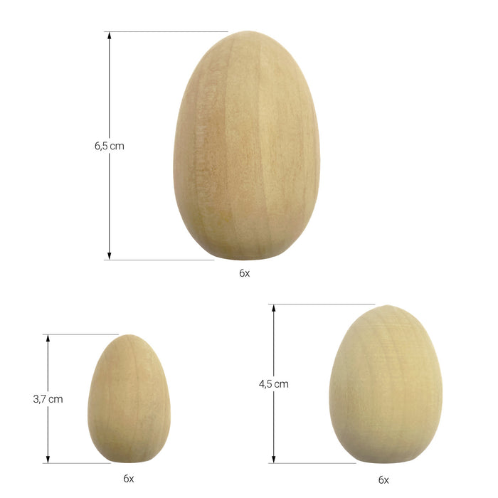 Holzeier 18er Set Holz Ostereier Deko Eier für den Osterkorb aus Echtholz für Ostern und zum Basteln