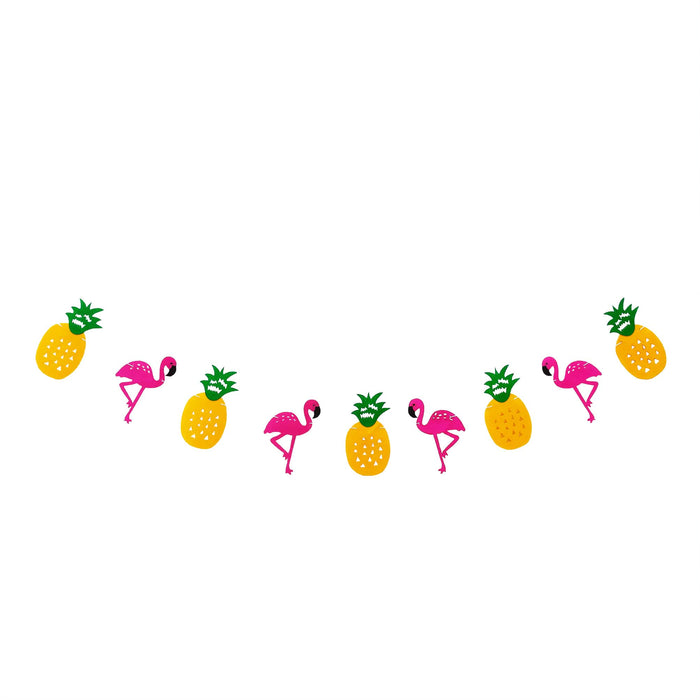 Hawaii Girlande Sommer Party Deko Banner mit Flamingos + Ananas