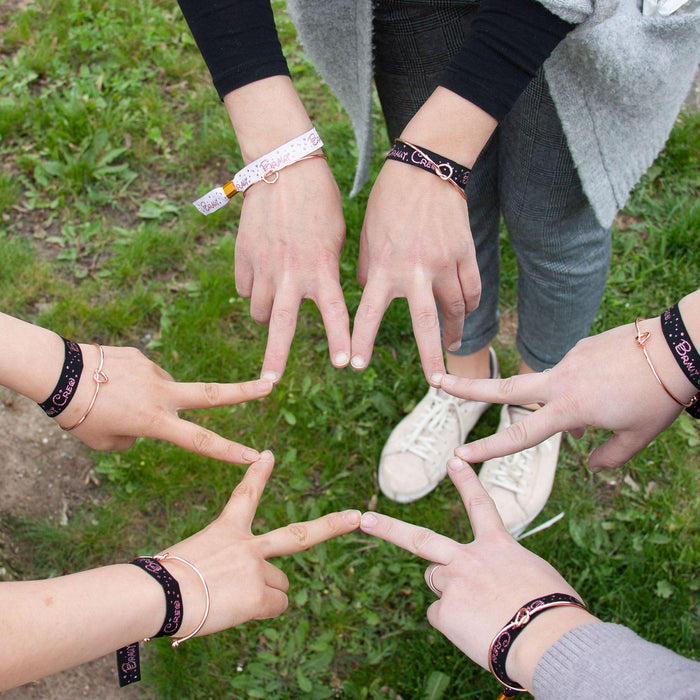 6x Armband Armreif mit Knoten für Mädchen Frauen Damen JGA Hochzeit Geburtstag Party rosé