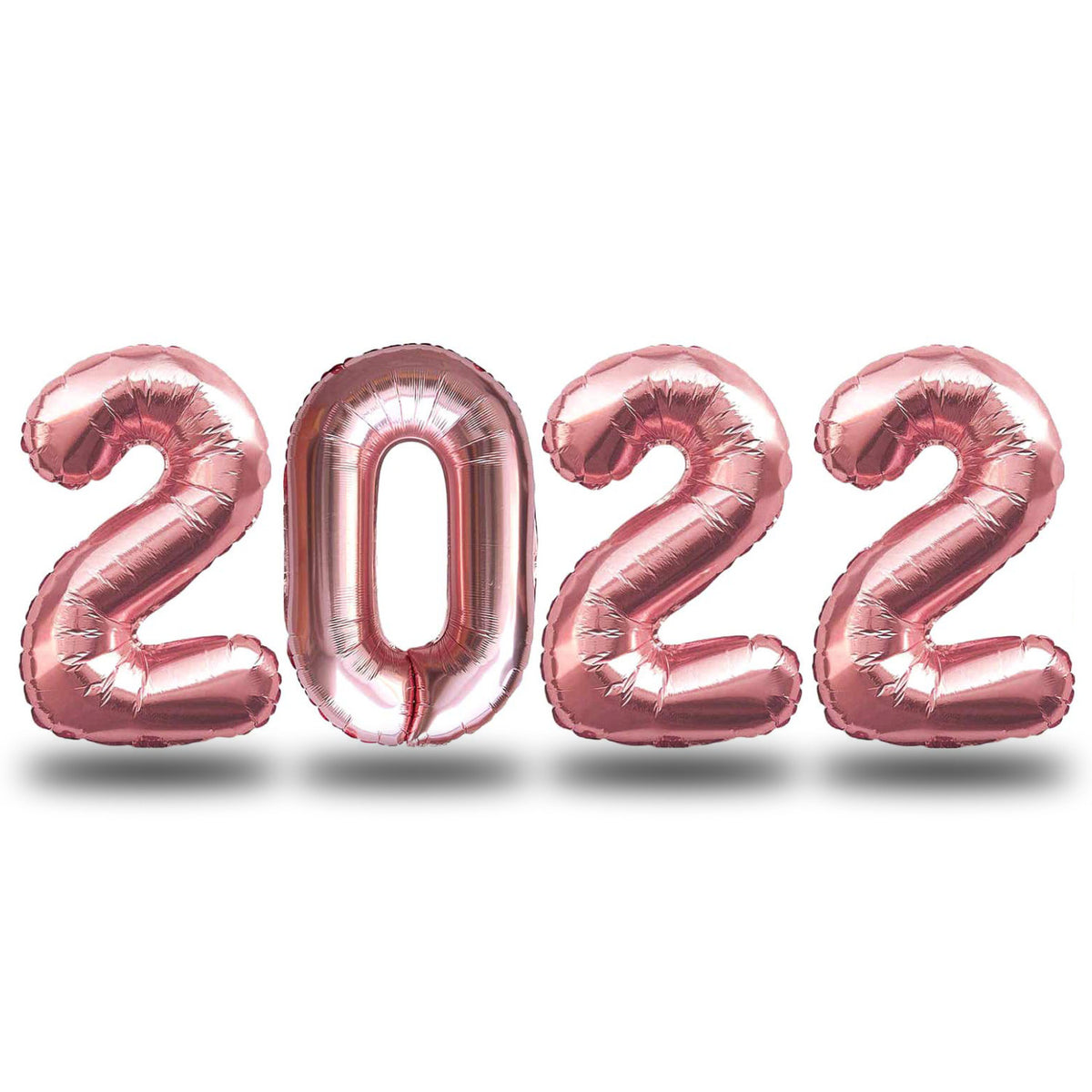 Silvester-Folienballons „2022“ In Silber – 4 Stück, Ca. 60x35 Cm | Für Helium Oder Luft, Partydeko