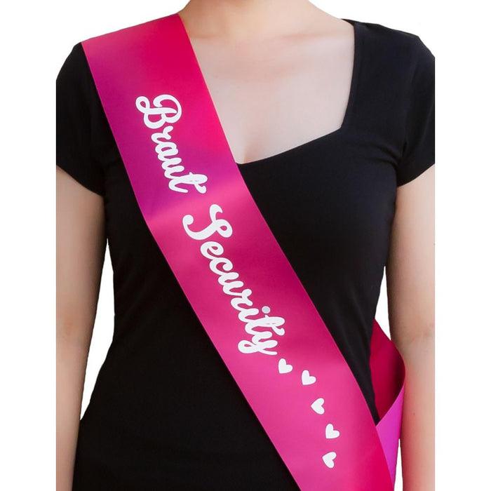 Schärpe Braut + Braut Security Set JGA Hen Party Bride to be Herz pink