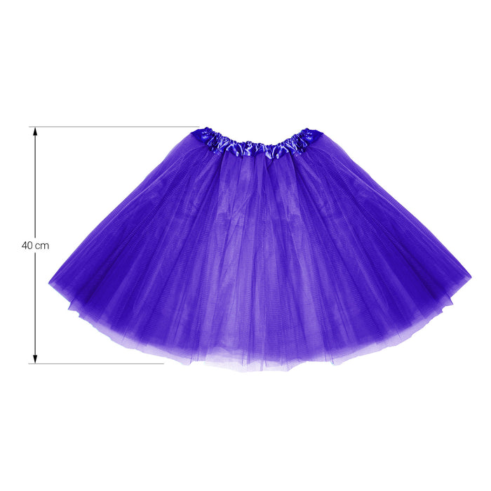 Tutu Tütü Damen Rock dunkellila Tüllrock Unterrock Kostüm Accessoire für Fasching Karneval 60 cm - 116 cm