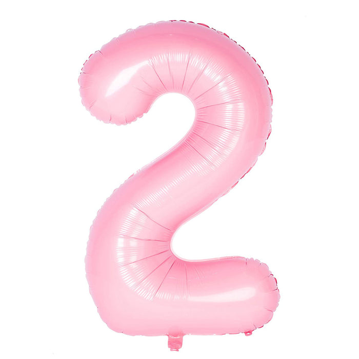 Folien Luftballon mit Zahl 2 für Kinder Geburtstag Mädchen Jubiläum Party Deko Ballon rosa