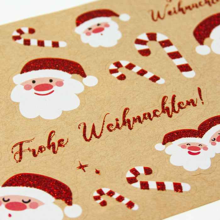 Weihnachtsmann Aufkleber Frohe Weihnachten Sticker für Weihnachten Weihnachtsaufkleber Weihnachtsdeko