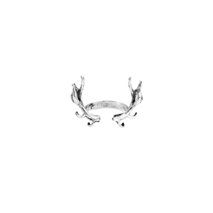 Rentier Hirsch Geweih Ring aus Metall Fingerring Damenring Schmuck Accessoire