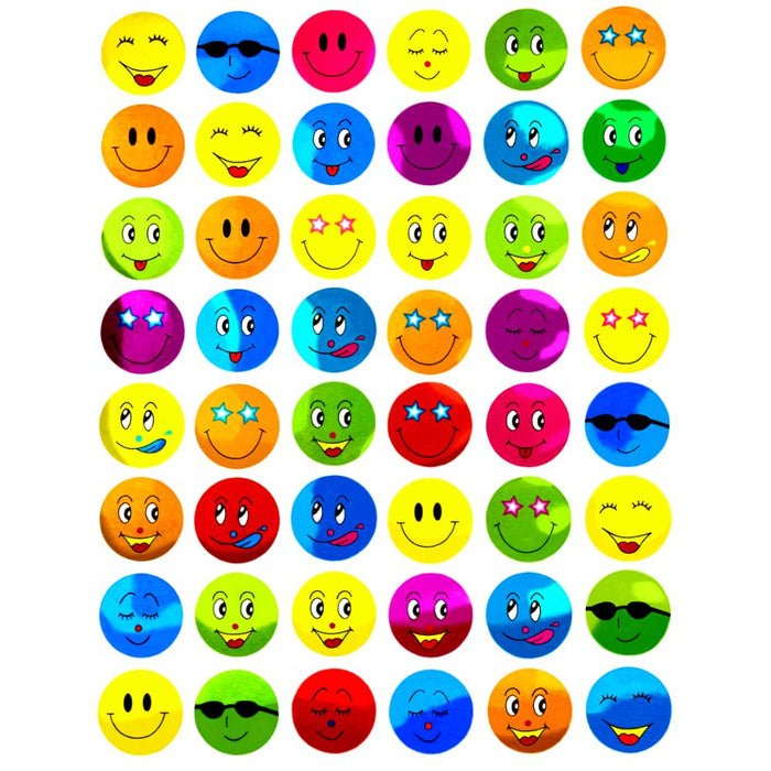 480 Smiley Sticker Aufkleber Face Lächeln Frech Positiv - bunt