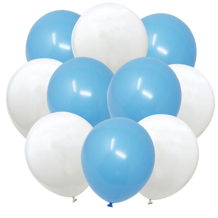 Luftballon Set 10 Deko Ballons Oktoberfest Party Kinder Geburtstag Baby Shower Junge blau weiß