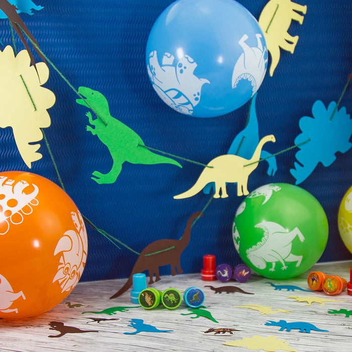 Dino Girlande 4m Dinosaurier Kinderzimmer Deko Kinder Geburtstag Party
