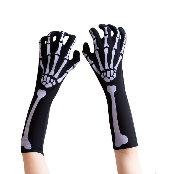 halloween skelett handschuhe Skelett Handschuhe Armlinge Halloween Kostüm Karneval — Oblique Unique