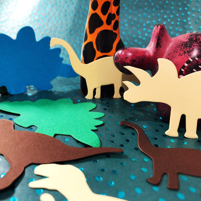 Dino Konfetti 24 Stk. bunt Kinder Geburtstag Dinosaurier Tisch Deko Streudeko