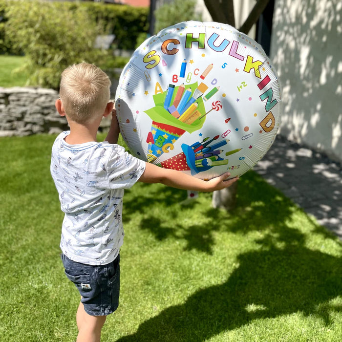 Schuleinführung Schulanfang Einschulung Deko Set - Schulkind Folienballon + 20 Servietten + Konfetti