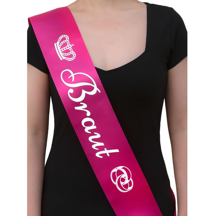 Schärpe Braut + Braut Security Set JGA Hen Party Bride to be Herz pink