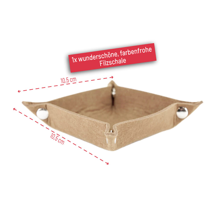 Filzschale DIY Dekoschale als Schlüsselablage Geld Ablage - beige