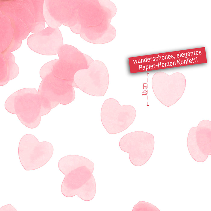 Papier Herz Konfetti Herzen Tischdeko Streu Deko für Valentinstag JGA Hochzeit Geburtstag Liebe - rosa