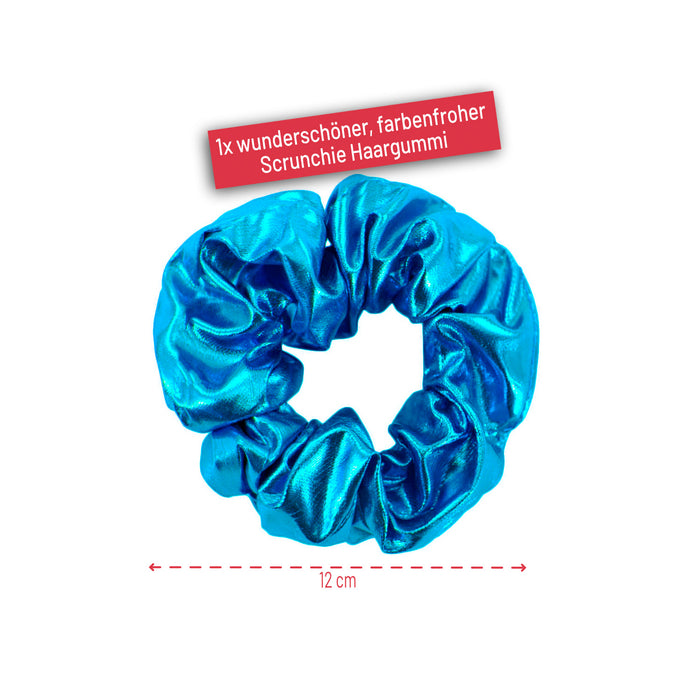 Scrunchie Haargummi Zopfgummi Haarband für Mädchen Damen 80er Jahre 80s Motto Kostüm Party - türkis