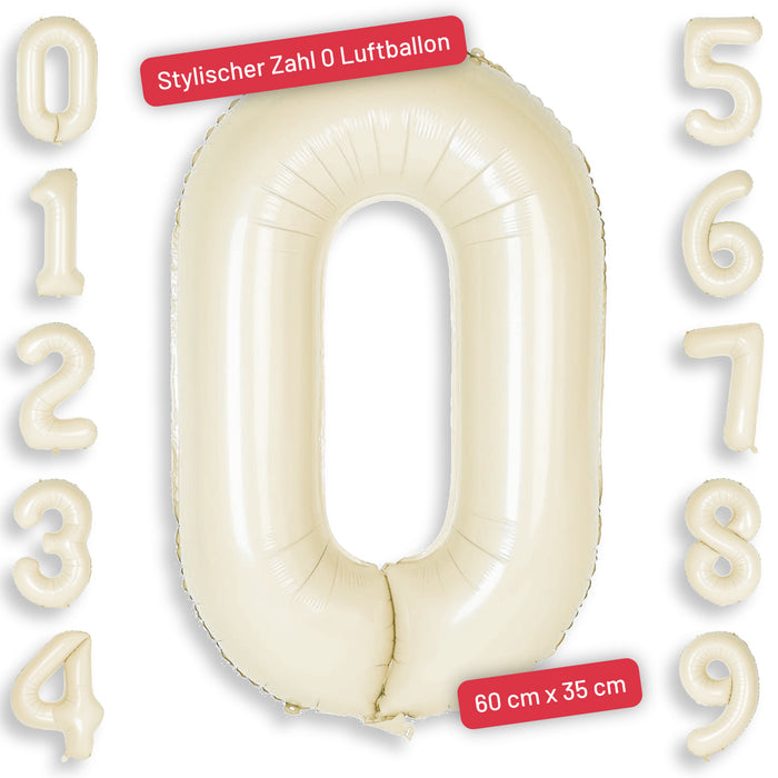 1x Folien Luftballon mit Zahl 0 für Geburtstag Jubiläum Party Deko Ballon