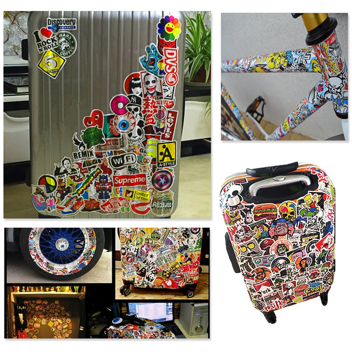 100 Stück Graffiti Sticker Vinyl Aufkleber Reisen Skateboard Snowboard Laptop