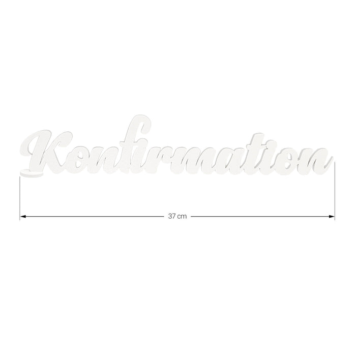 Schriftzug Konfirmation aus Holz als Tischdeko für Konfirmation Deko Dekoration Junge Mädchen - weiß