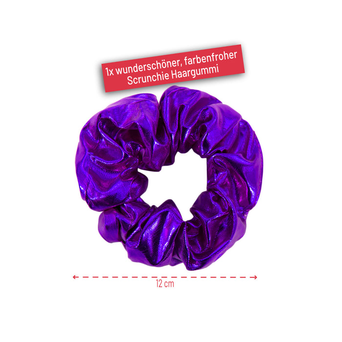 Scrunchie Haargummi Zopfgummi Haarband für Mädchen Damen 80er Jahre 80s Motto Kostüm Party - lila