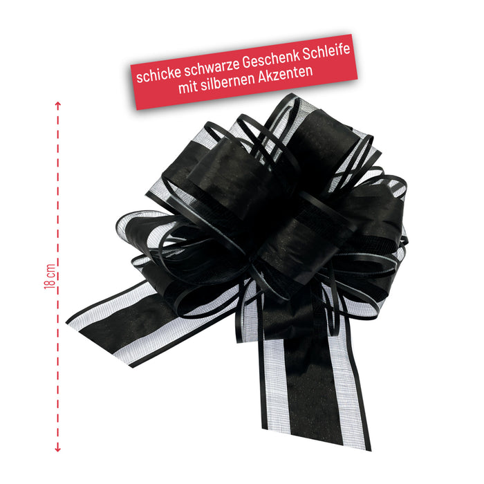 Geschenkschleife Deko Schleife für Geschenke Tüten Zuckertüte Weihnachten Geschenkdeko - schwarz
