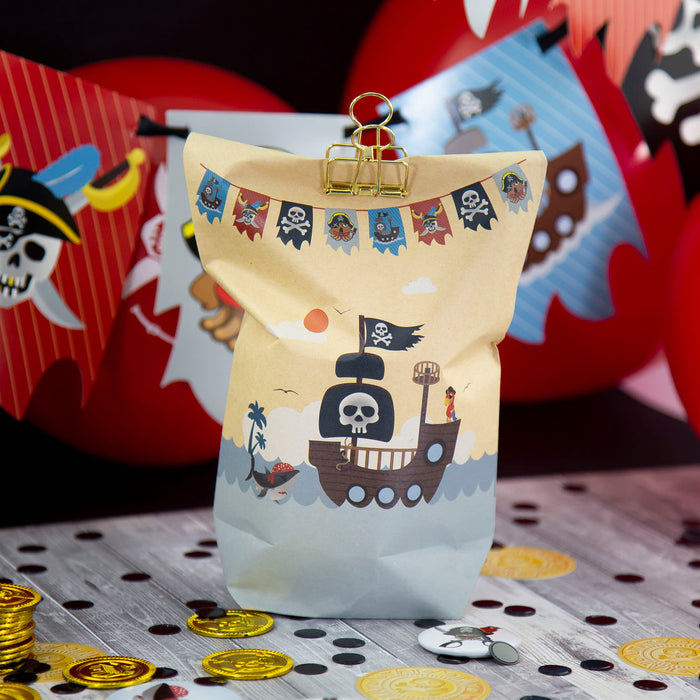 6 Piraten Geschenktüten Pirat Papiertüten Kinder Geburtstag Piratenparty Mitgebsel