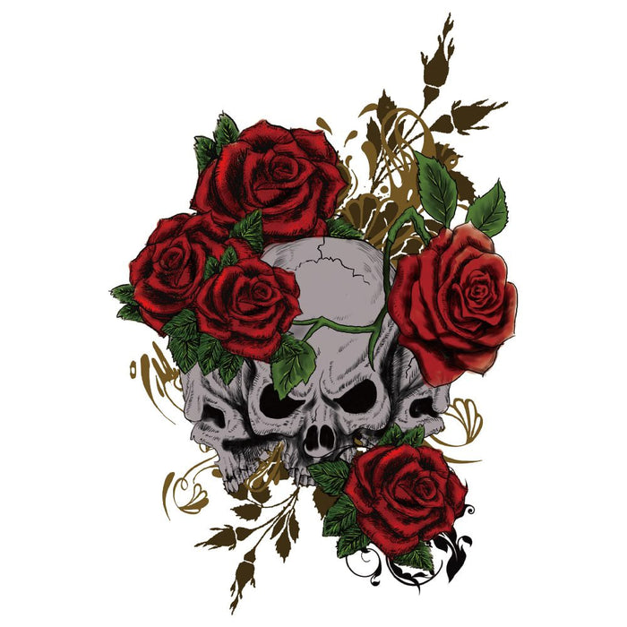 Temporäres Tattoo Klebetattoo Tättowierung - Skull & Roses