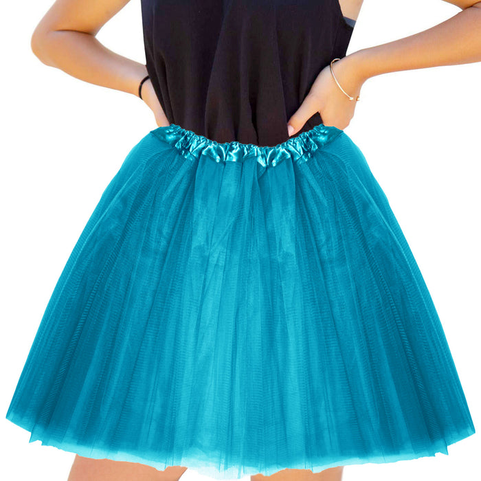 Tutu Tütü Damen Rock türkis Tüllrock Unterrock Kostüm Accessoire für Fasching Karneval 60 cm - 116 cm