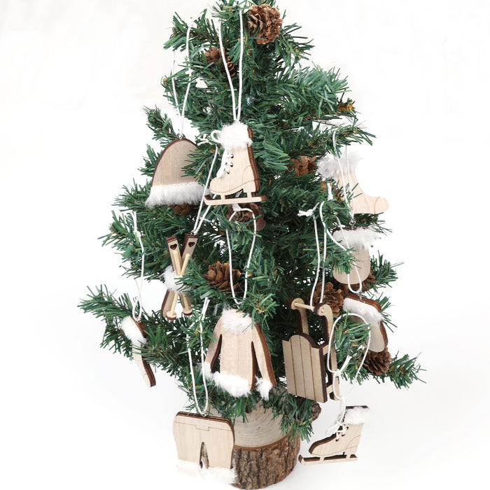 11 Holz Weihnachtsbaum Christbaum Anhänger Christbaumschmuck Holzdeko Herz Engel Stern Tannenbaum uvm