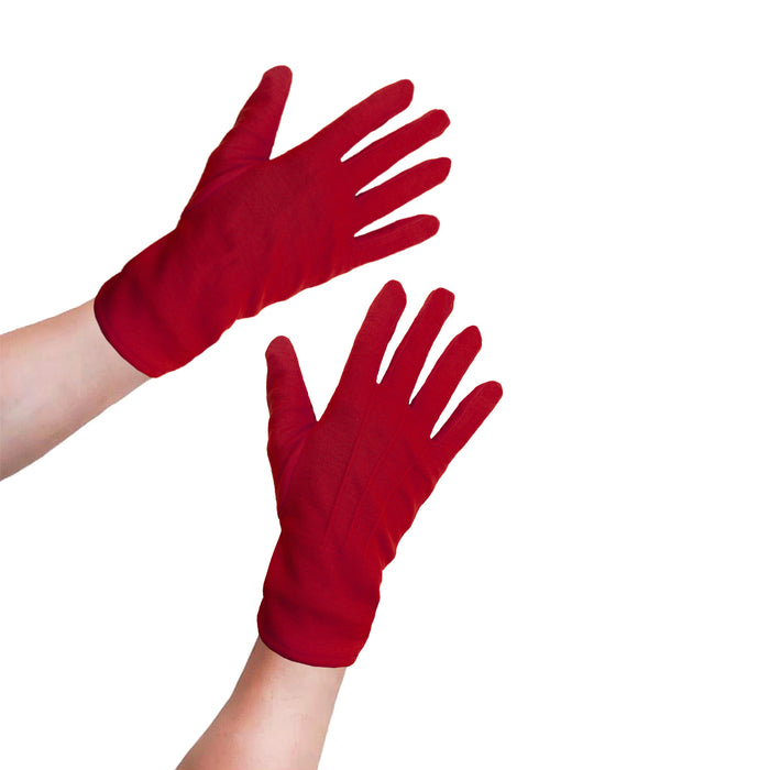 Handschuhe Herren und Damen Handschuh rot für Fasching Karneval Motto Party Kostüm Accessoire für Halloween