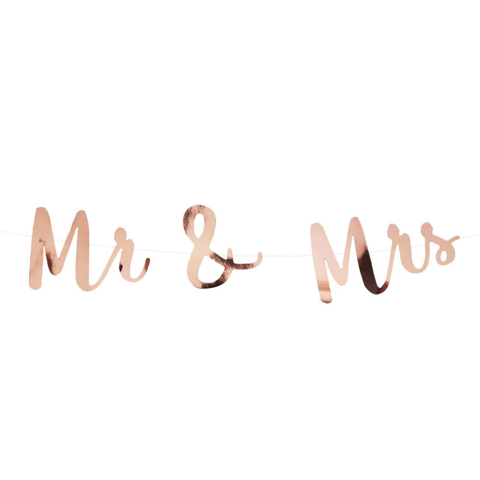 Mr & Mrs Girlande Banner Hochzeit Feier Deko Hochzeitsgirlande - roségold