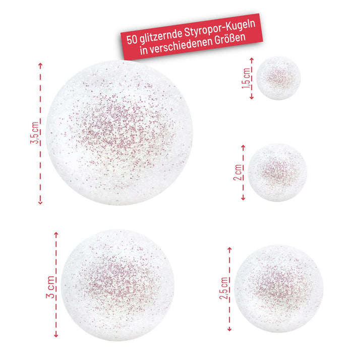 Styropor Kugeln als Streudeko Tischdeko Deko für Weihnachten Weihnachtsdeko zum Basteln DIY - weiß
