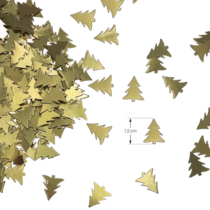 Tannenbaum Konfetti glänzend Weihnachtsbaum Tisch Streu Deko für Weihnachten Motto Party - gold