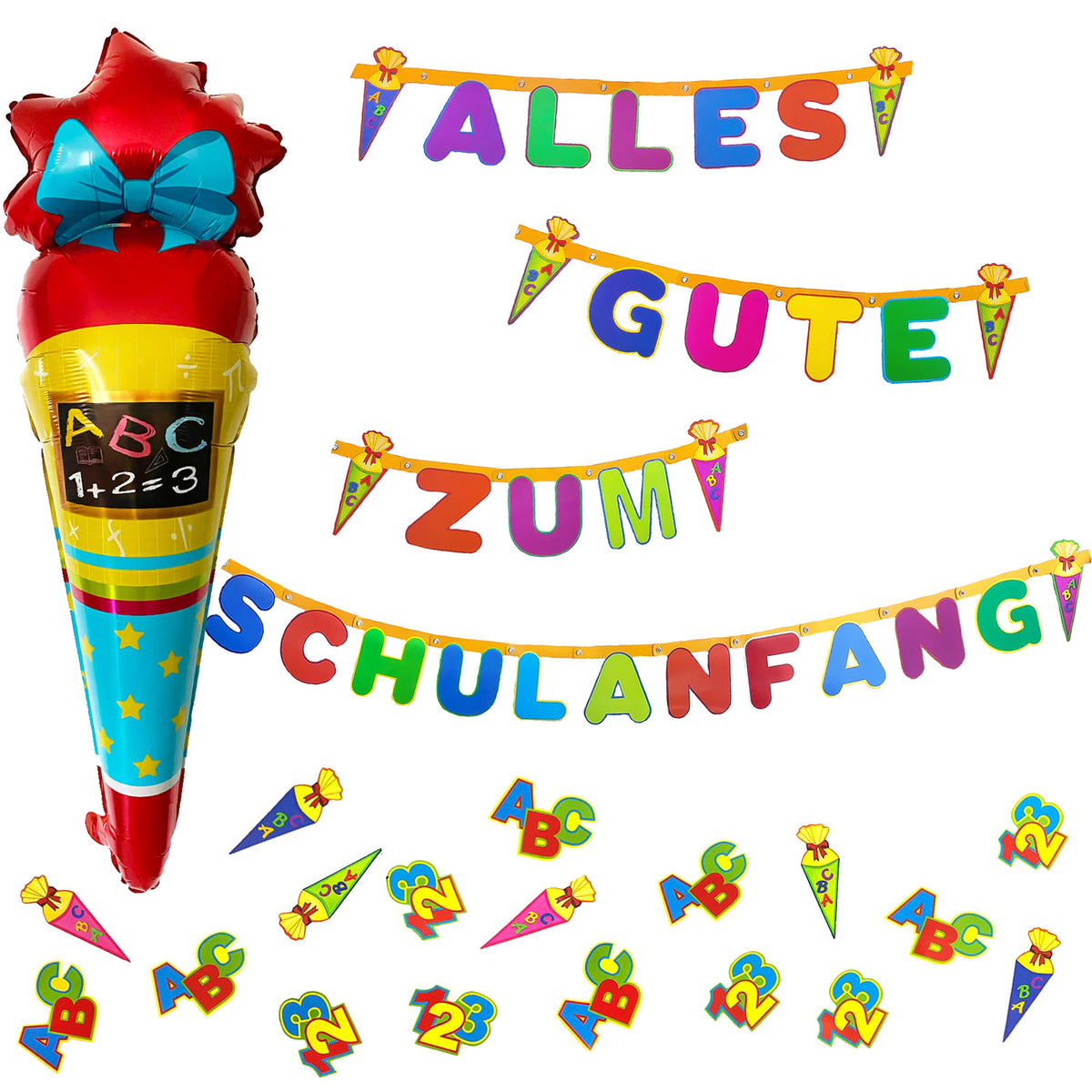 Schuleinführung Schulanfang Einschulung Deko Set Für Mädchen - Ballonb