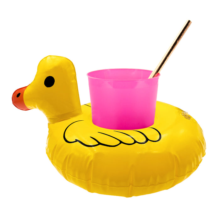 5x Schwimmende Enten Getränkehalter aufblasbar Cup Holder Mini Pool Badespielzeug Wasserspielzeug