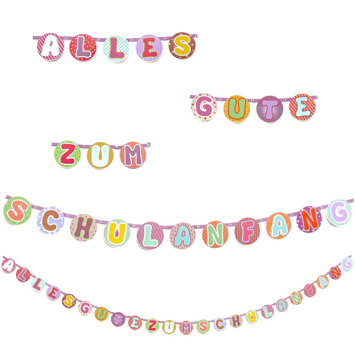 Schuleinführung Girlande Alles Gute zum Schulanfang Hänge Deko Einschulung für Jungs Mädchen