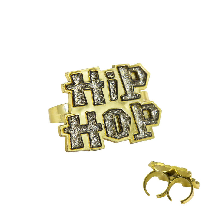 Hip-Hop Ring Schmuck für Hip Hopper Rapper Gangster Kostüm Fasching Karneval Party