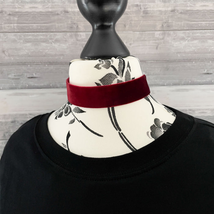 Halsband Halskette Kette für Damen Mädchen Choker JGA Junggesellinnenabschied Party - weinrot