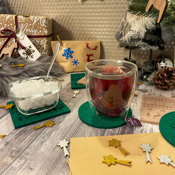 Holz Sternschnuppen Komet Set mit Glitzer als Konfetti Tisch Deko für Weihnachten DIY Basteln - gold