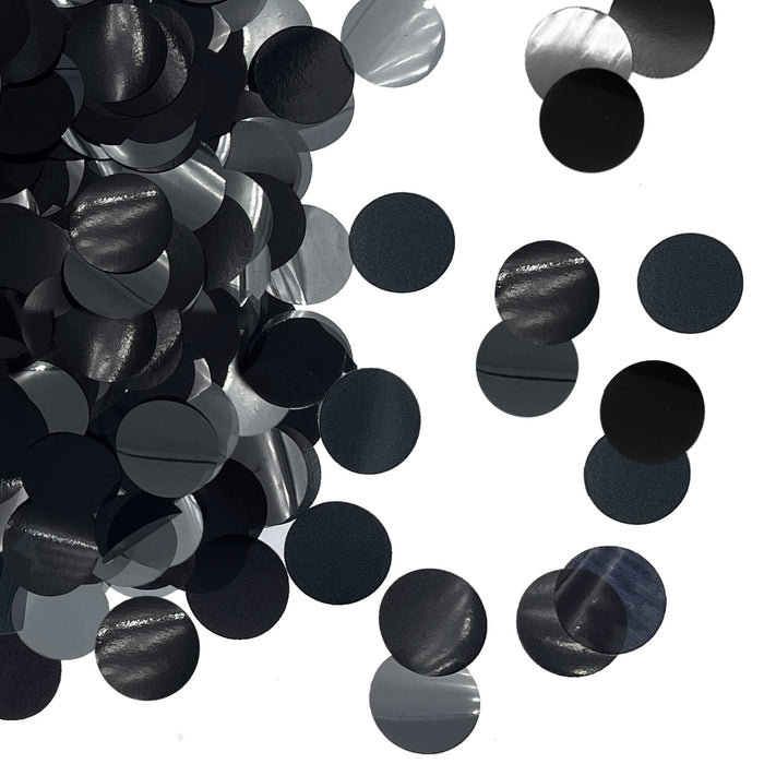 Konfetti schwarz grau rund glänzend Tisch Deko für Halloween Geburtstag Silvester Feier Jubiläum Streu Deko