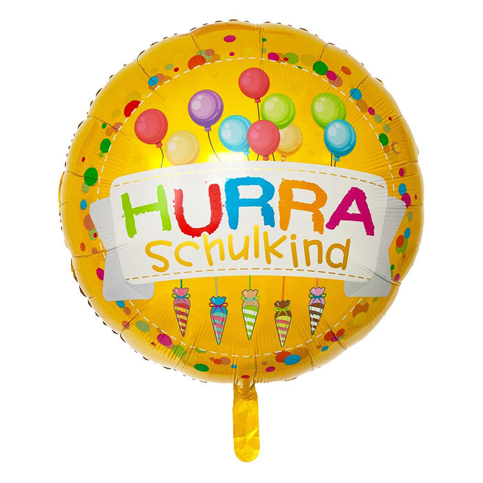 Schuleinführung Schulanfang Einschulung Deko Set - Schulkind Folienballon + 2 Girlanden + 2 Konfetti Sets