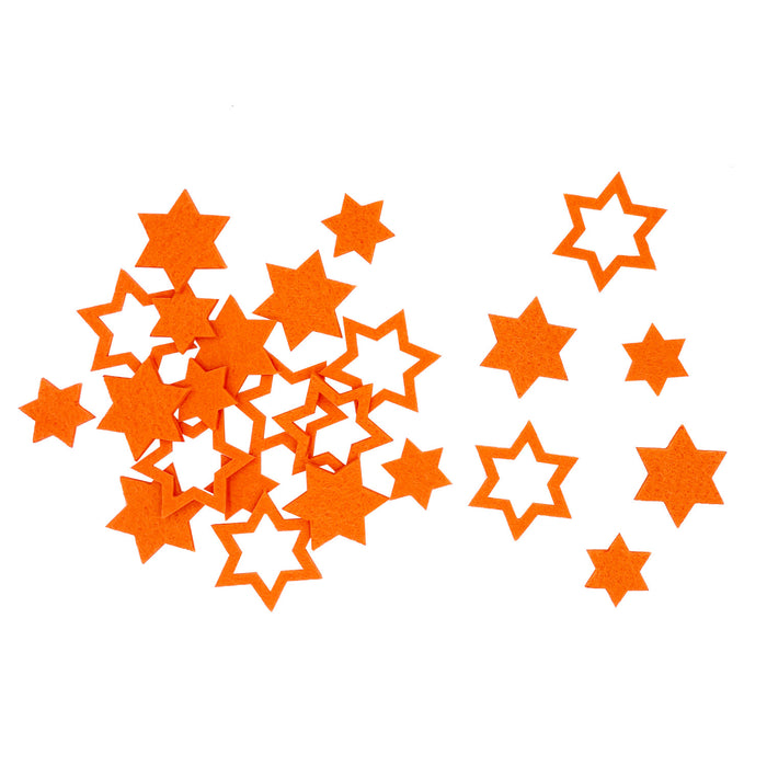 24 Filz Sterne Weihnachtsdeko Tischdeko für Weihnachten 3 Motive - orange