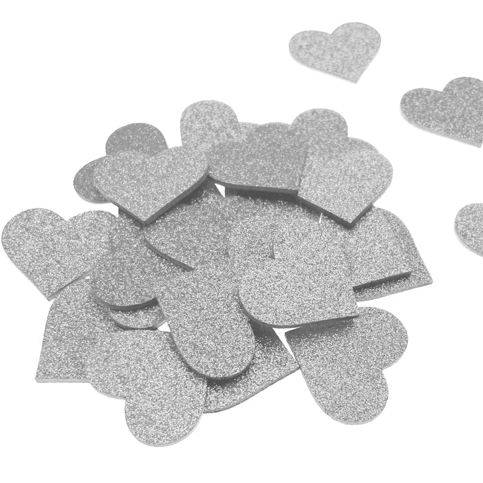 25 Holz Herzen silber Glitzer Konfetti Holzdeko Tischdeko Streudeko für JGA Hochzeit Valentinstag Party zum Basteln