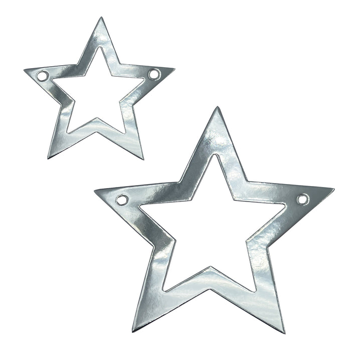 Stern Girlande Banner mit Sternen Geburtstag Party Weihnachten Baby Shower Deko - silber